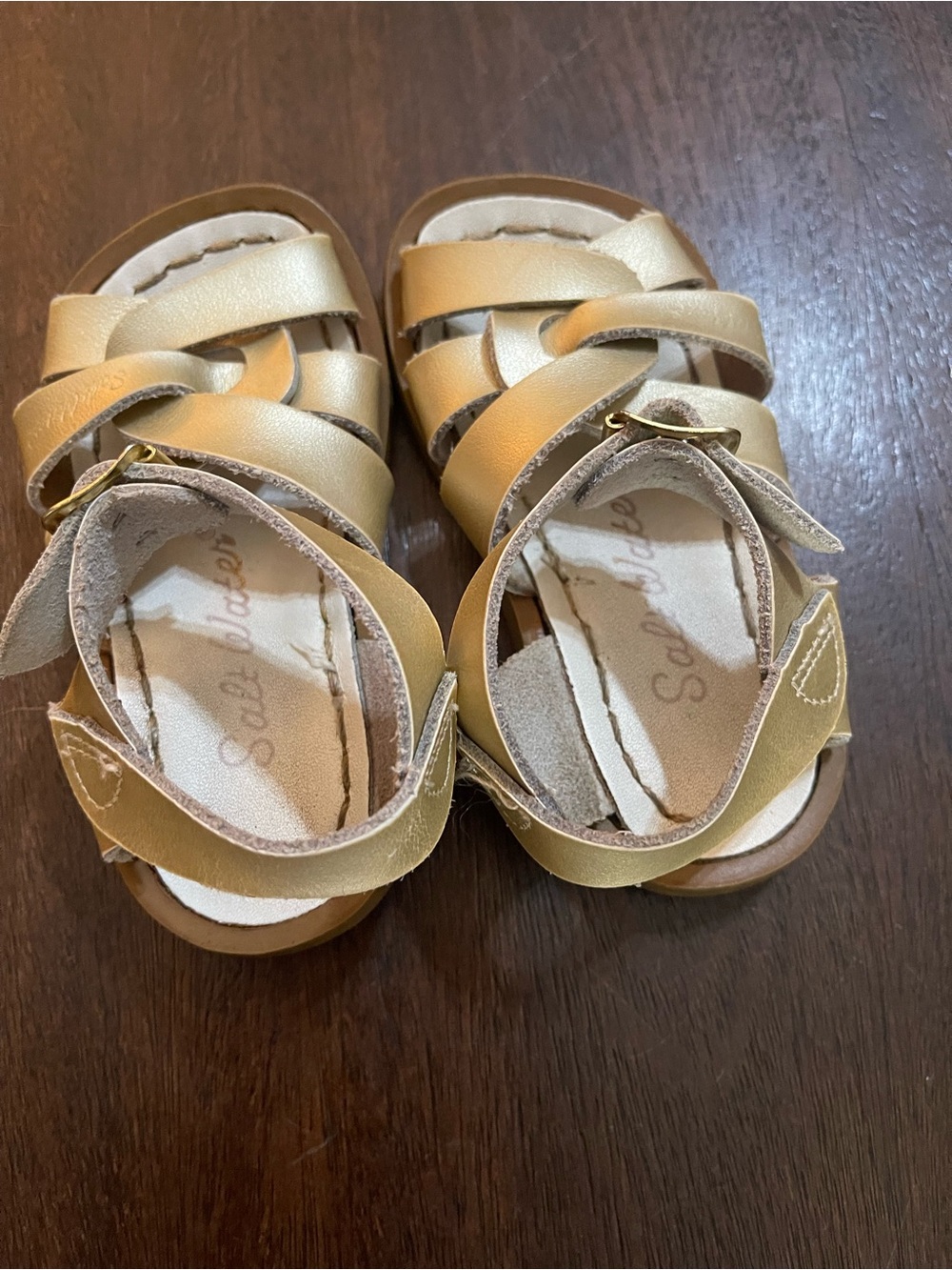 Toddler Metallic Gold Braided Strap Sandals - Unbranded